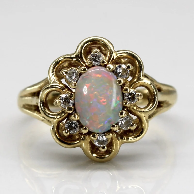 Opal & Diamond Cocktail Ring | 0.50ct | 0.12ctw | SZ 6 |