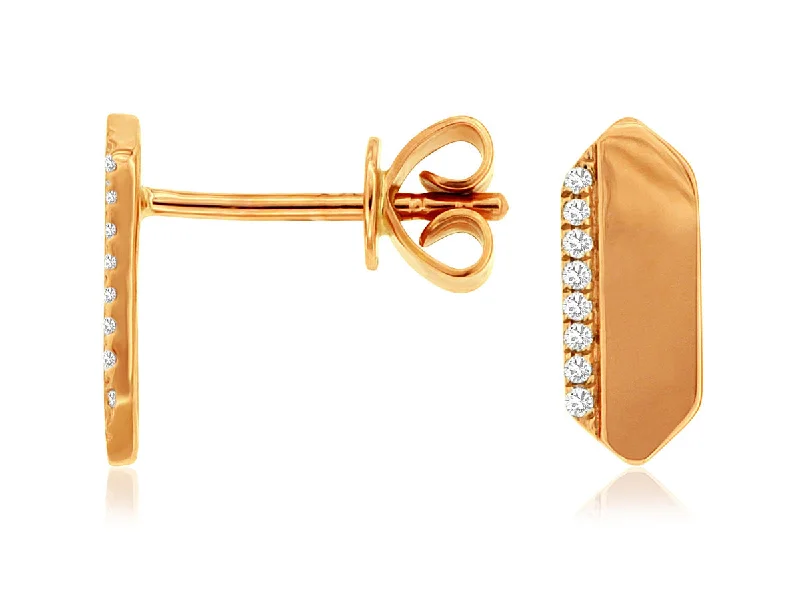 Geometric Shaped Earrings with Diamond Edge Detail