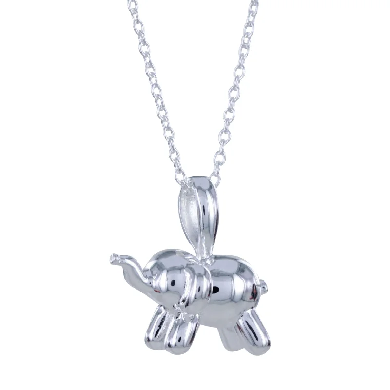 Sterling Silver Balloon Design Elephant Necklace