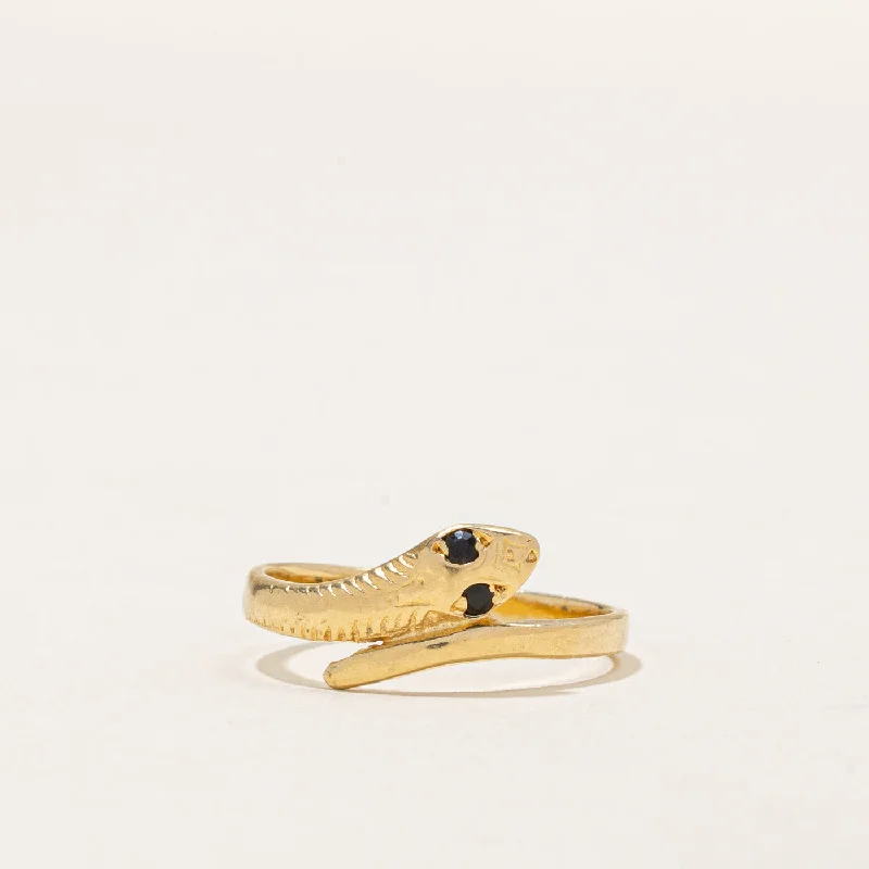 18k Synthetic Spinel Snake Ring | 0.02ctw | SZ 4.5 |