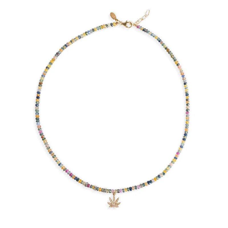 Rainbow Sapphire Diamond Dope Necklace