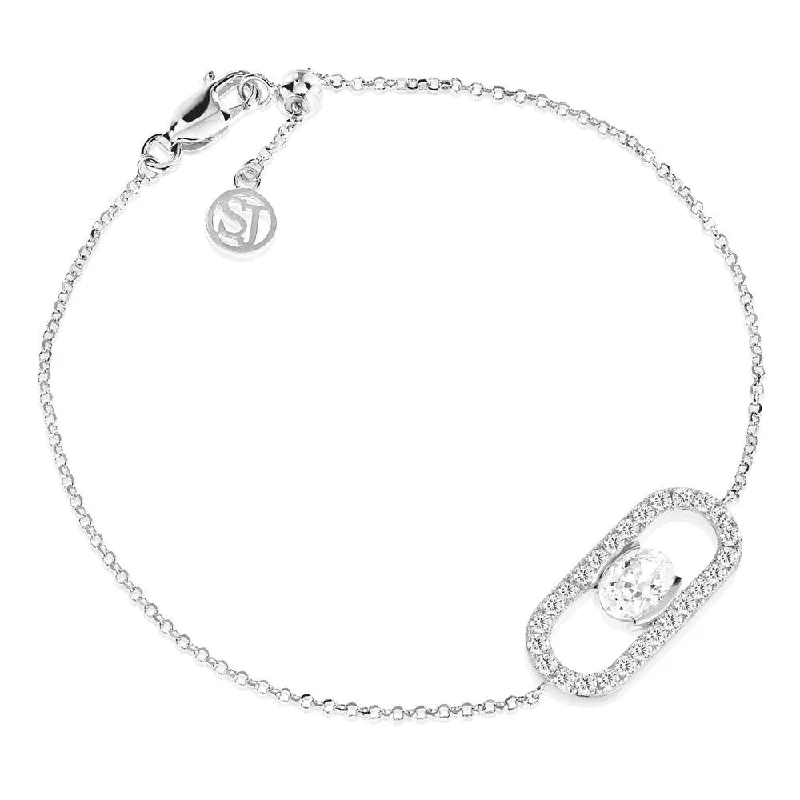 Ellisse Carezza Silver Bracelet w. Zirconia