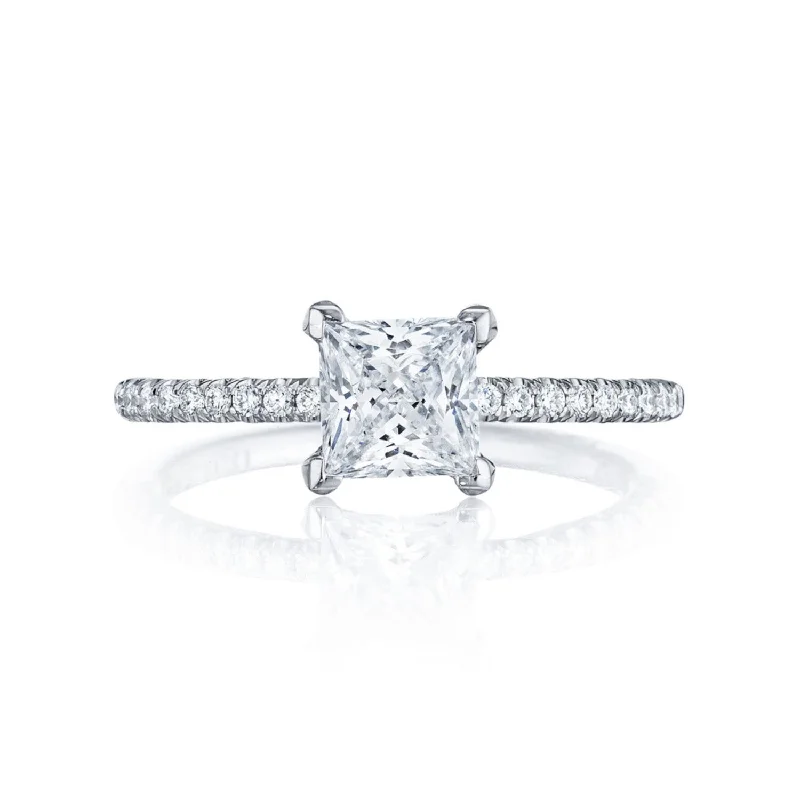 18K White Gold Tacori Petite Crescent 4-Prong PC Solitaire Engagement Ring Mounting 0.23ctw (Setting Only)