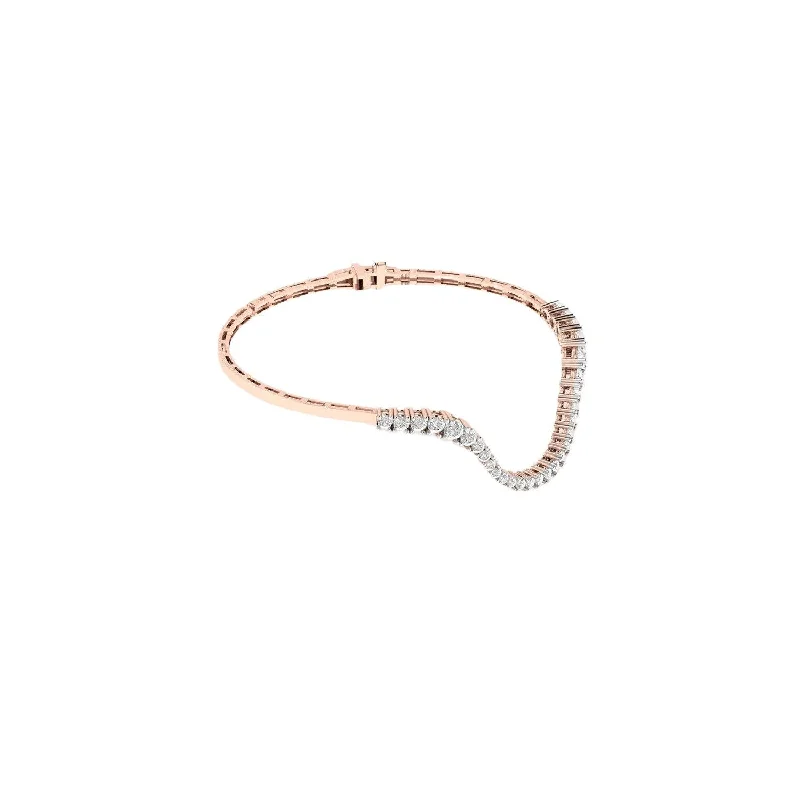 Radiant Half 18K Rosegold Bracelet w. Diamonds