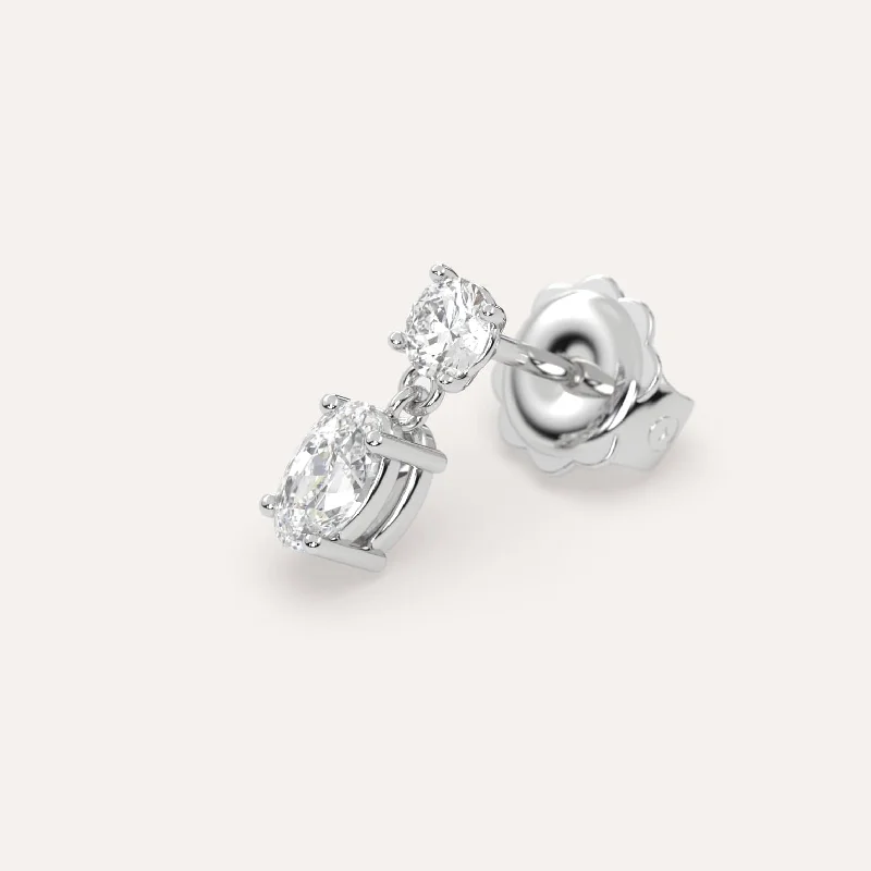 1/2 carat Single Oval Diamond Drop Earring