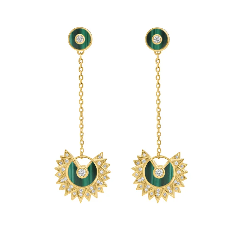 Malachite Sunshine earring