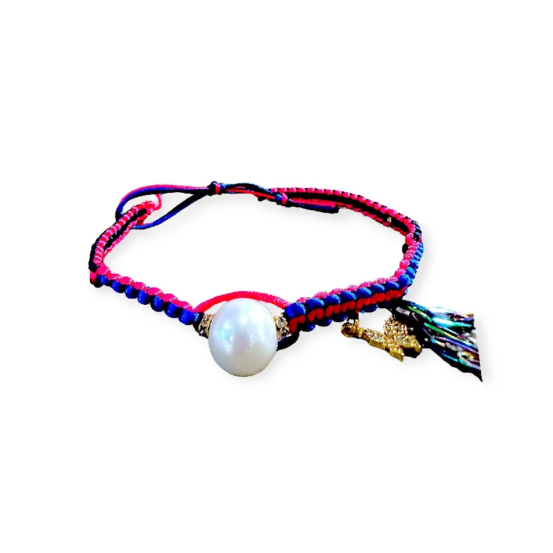 MAGICAL BUTTERFLY PEARL SILK ROCKER CHOKER