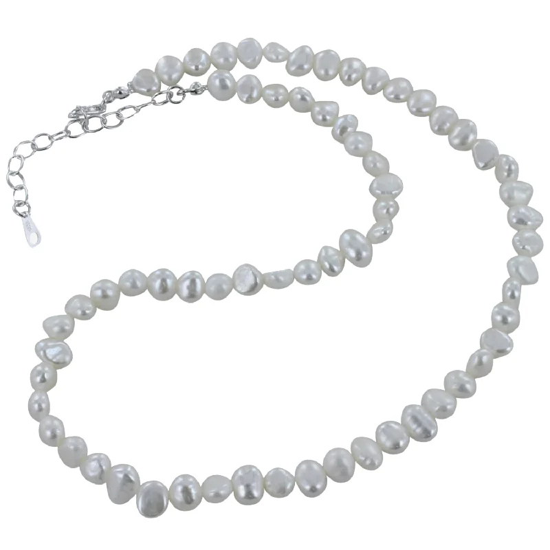 Large White Natural Pearl Necklace