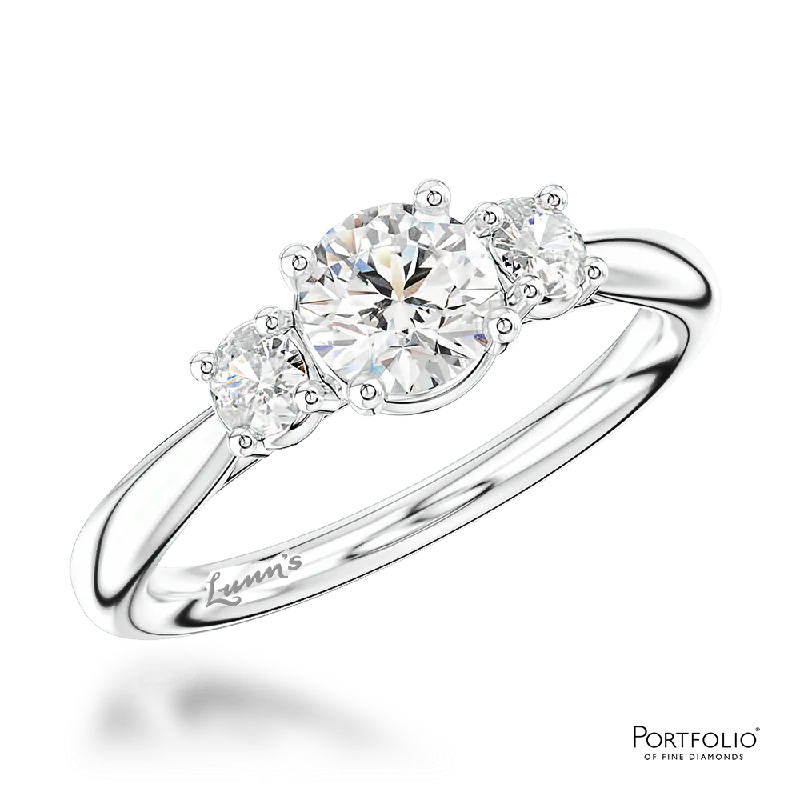 Three Stone 0.40ct E SI1 Diamond Platinum Ring