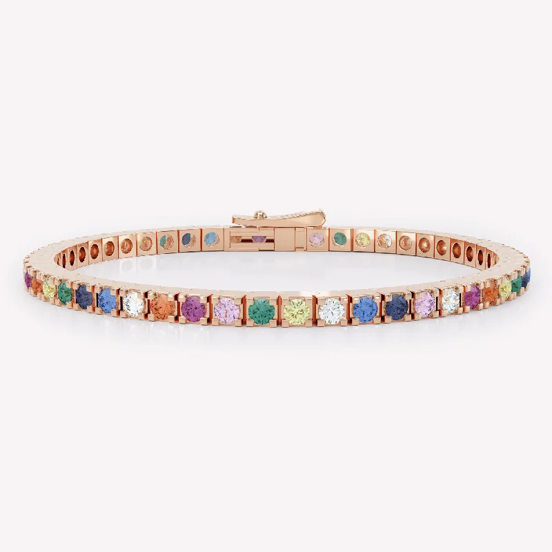 The LOEV Rainbow Tennis 18K Rosegold Bracelet w. Lab-Grown Diamonds