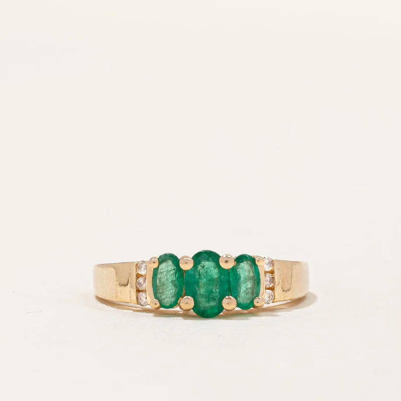 Emerald & Diamond Ring | 0.65ctw, 0.03ctw | SZ 6.75 |