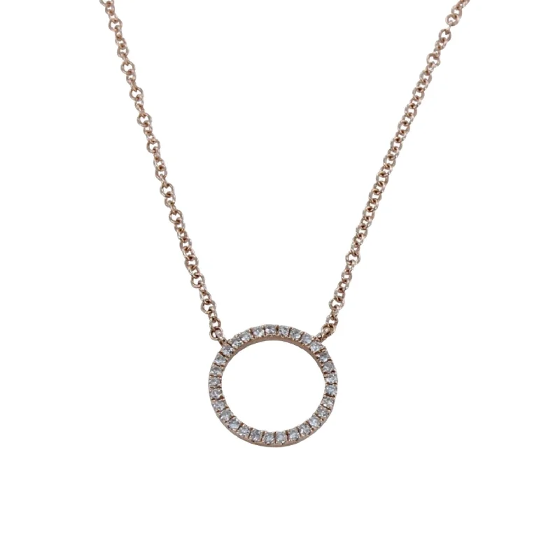 14K Solid Gold and Diamond Ring Necklace