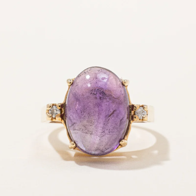 Amethyst & Diamond Cocktail Ring | 5.80ct, 0.05ctw | SZ 6 |