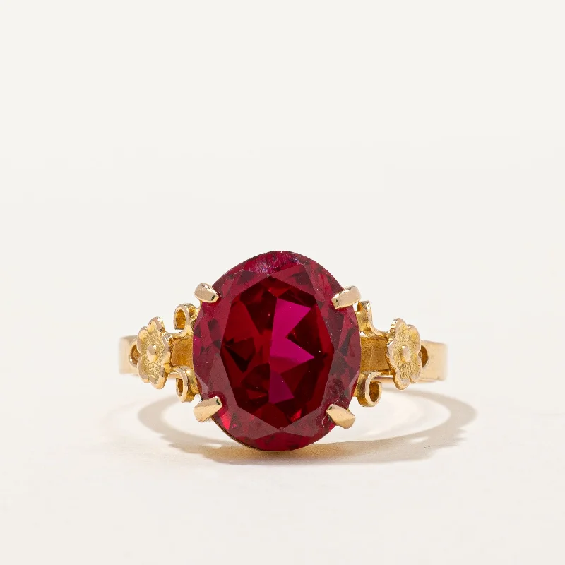 Synthetic Ruby Cocktail Ring | 4.25ct | SZ 6.75 |