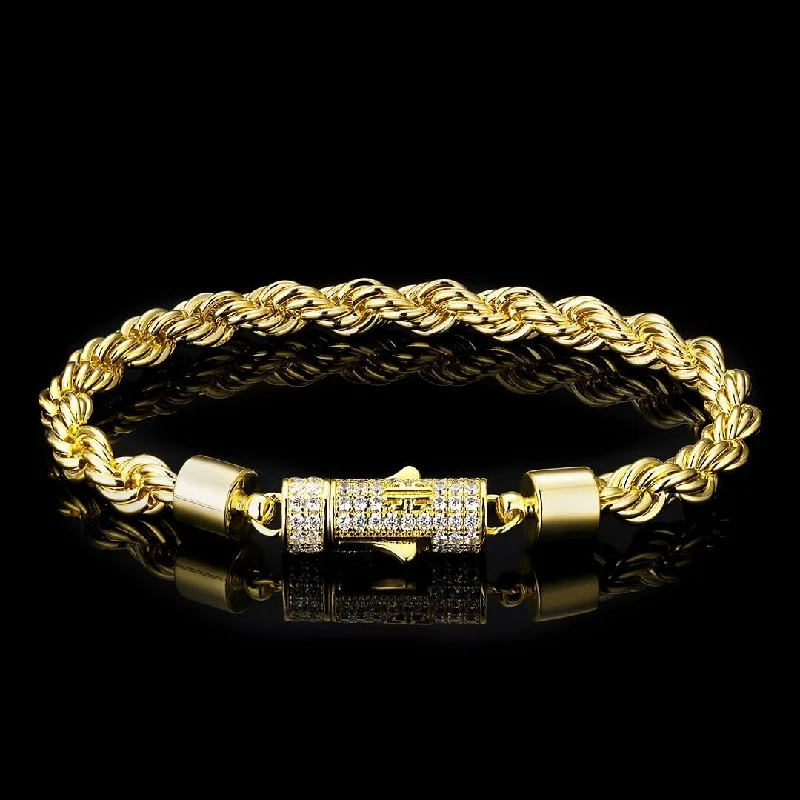 The Golden Age II® - 6mm Rope Bracelet With Iced Clasp