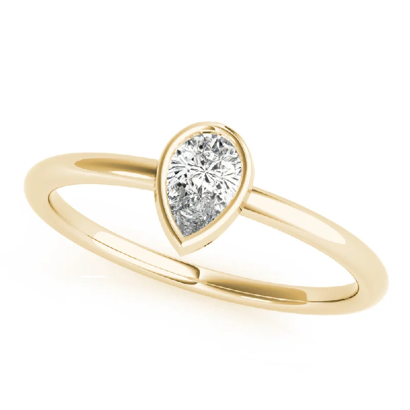 Pear Shape Bezel Set Women's Diamond Stacker Ring