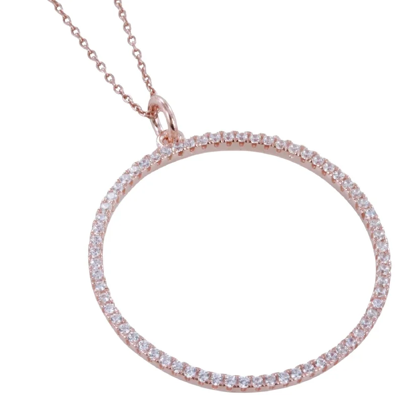 Sterling Silver Eternity Pave Necklace