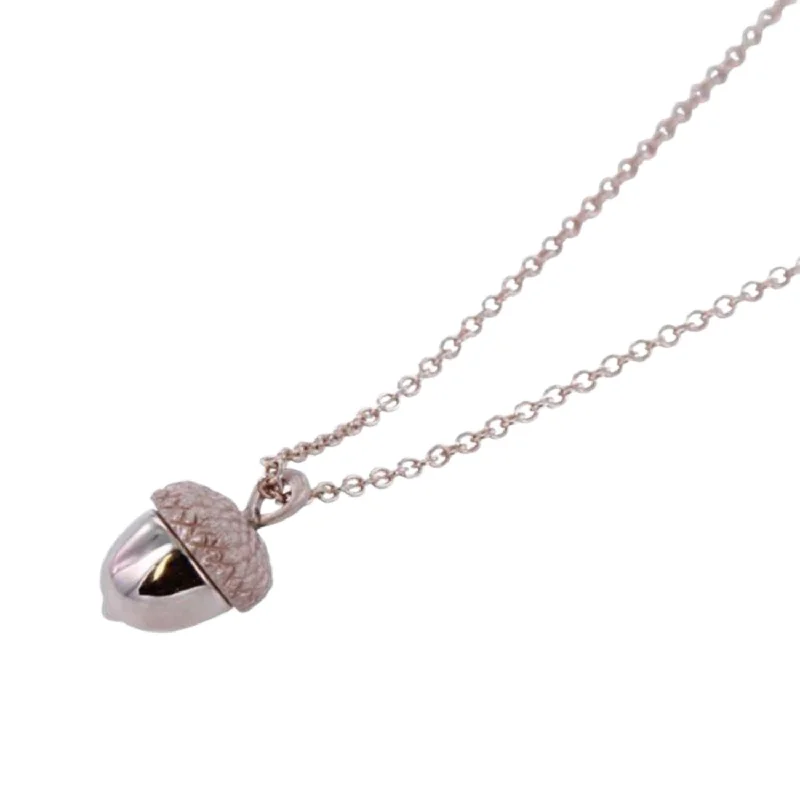 18k Rose Gold Acorn Necklace