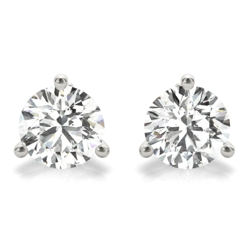 Diamond Stud Earrings .50 Carat t.w. - 1.00 Carat t.w. With White Gold Mounting