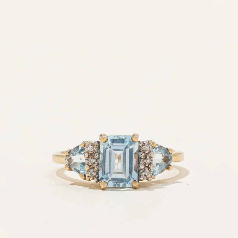 Blue Topaz & Diamond Cocktail Ring | 2.90ctw, 0.03ctw | SZ 8.75 |