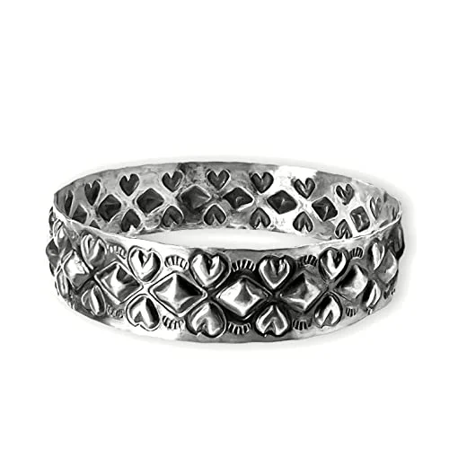 Genuine Oxidized Sterling Silver Bangle Bracelet, Authentic Navajo Native American USA Handmade, Stackable