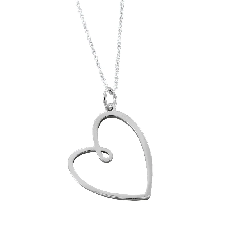 Looped Heart Necklace in Sterling Silver