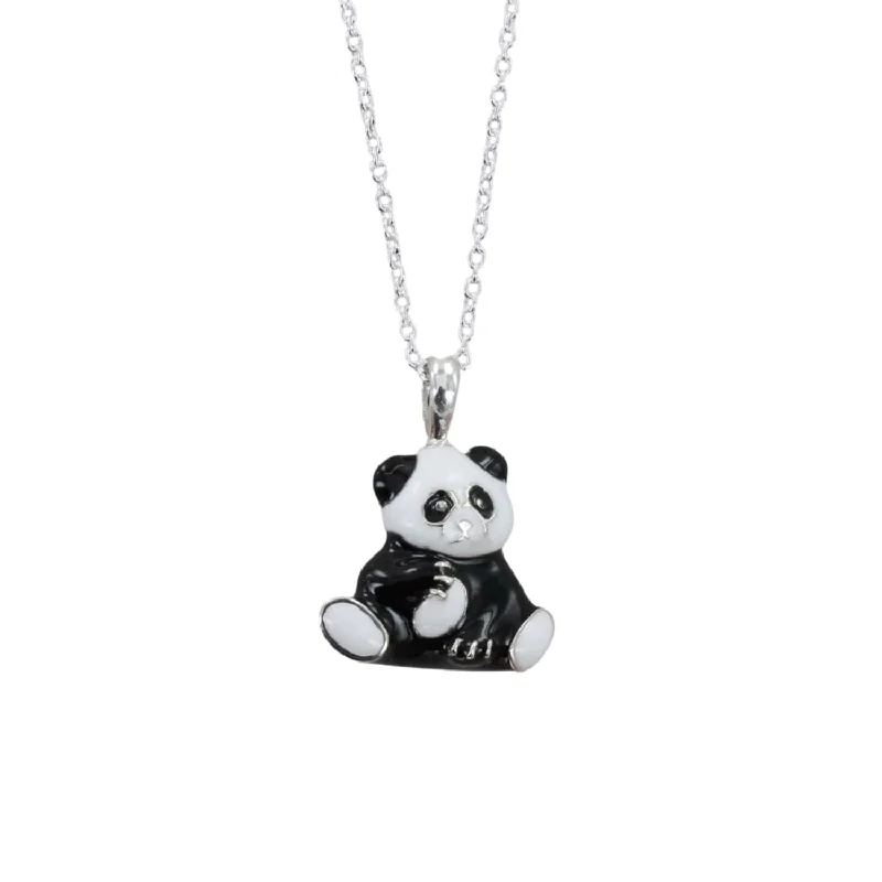 Panda Black & White Enamel Necklace