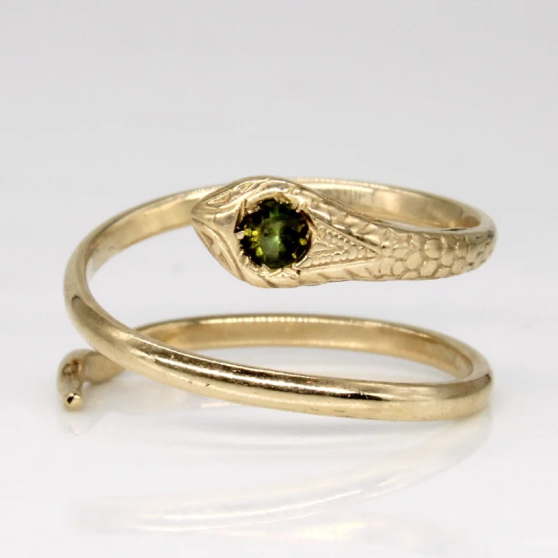 Vintage Italian Peridot Snake Ring | 0.10ct | SZ 5.75 |