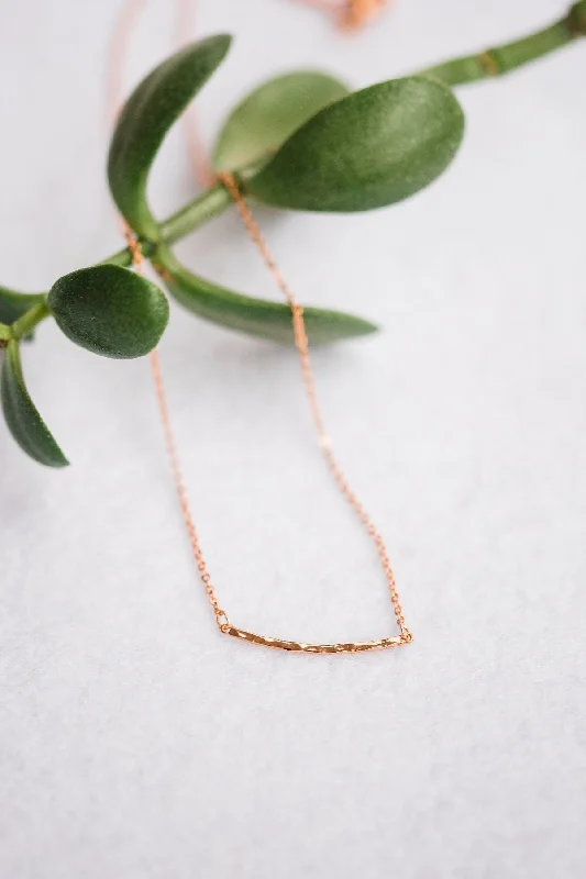 Rose Gold Bar Dainty Necklace