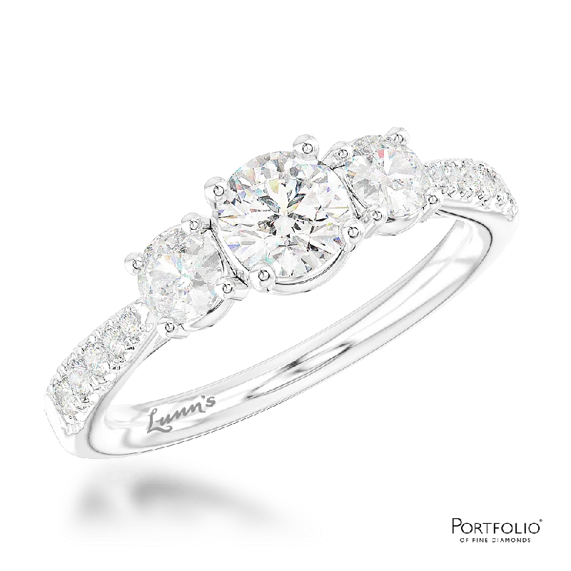 Skye Classic Three Stone 0.30ct F SI1 Diamond Platinum Ring