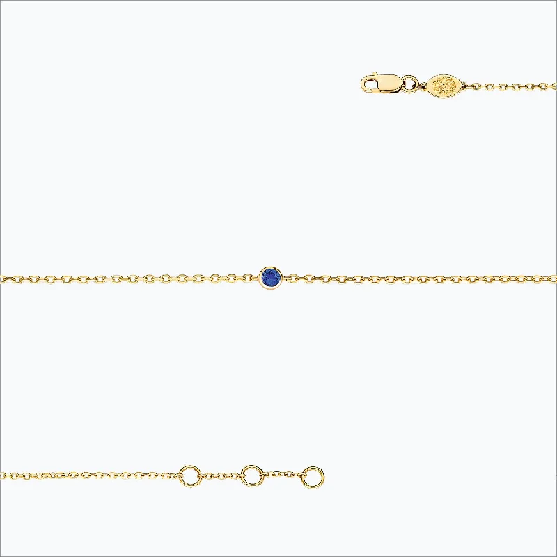 1 Stone 18K Gold Bracelet w. Blue Sapphire