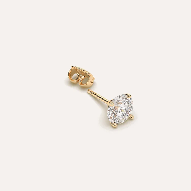 2 carat Single Round Diamond Stud Earring