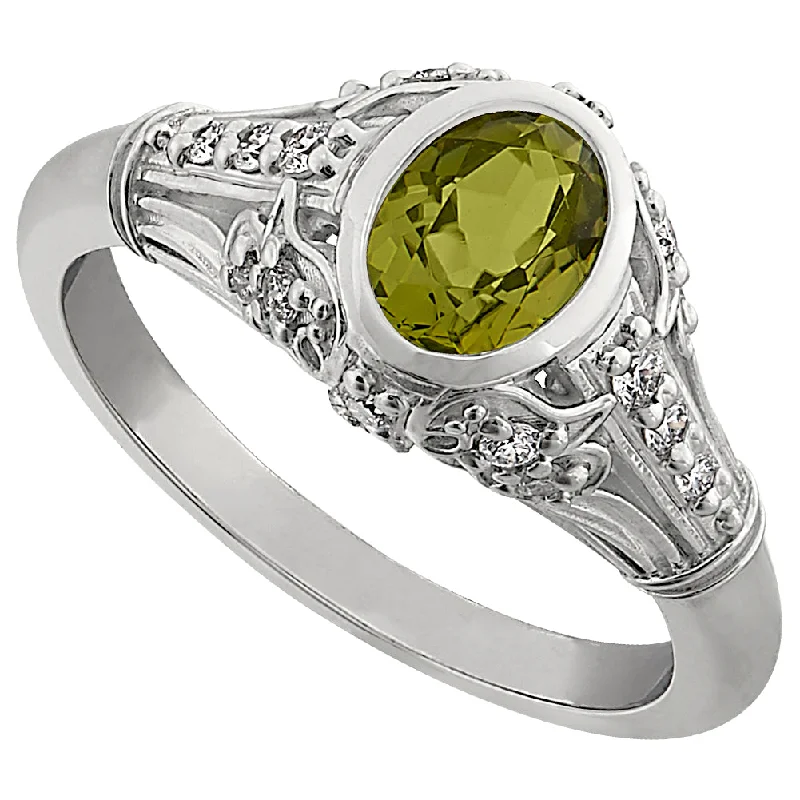 Vintage Peridot and Diamond Ring