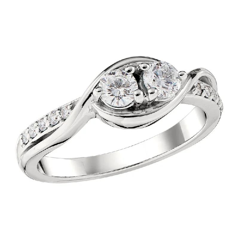 Bypass Two Stone Diamond Ring