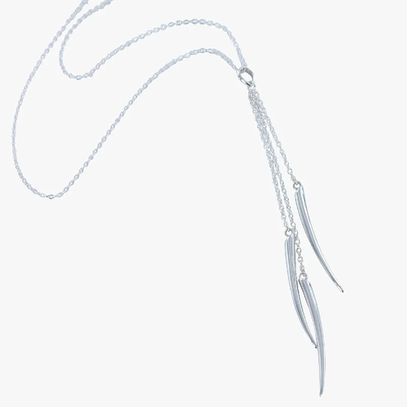 Tusk Drops Sterling Silver Necklace