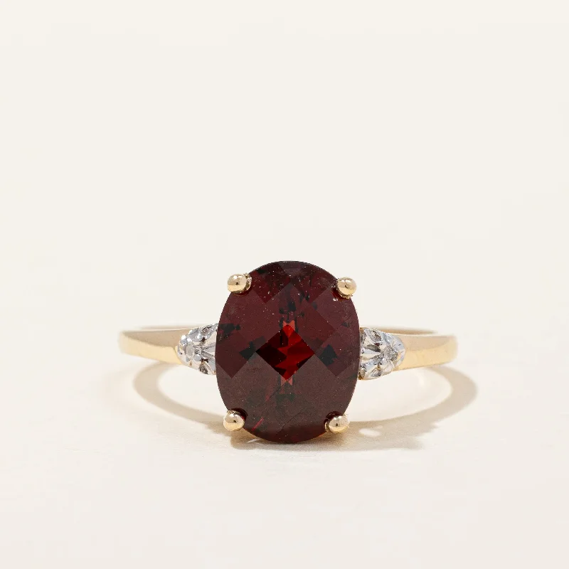 Garnet & Diamond Cocktail Ring | 3.05ct, 0.01ctw | SZ 6.75 |