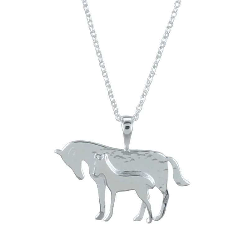 Sterling Silver Mare and Foal Necklace