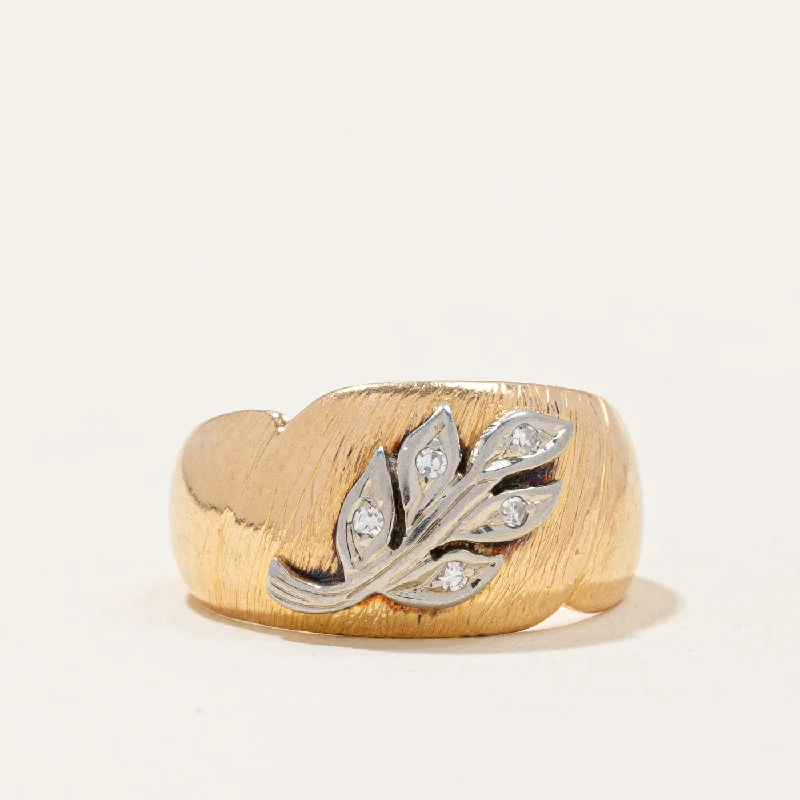 Diamond Leaf Ring | 0.05ctw | SZ 7.75 |