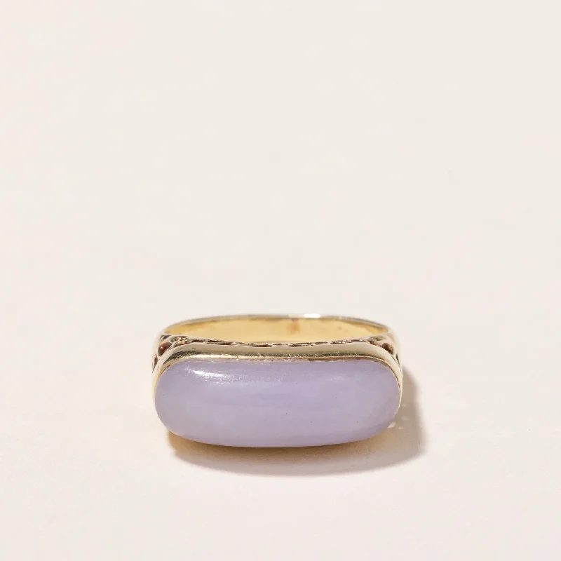 14k Yellow Gold Lavender Jadeite Ring | 18.7x7.00x4.70mm | SZ 6.5