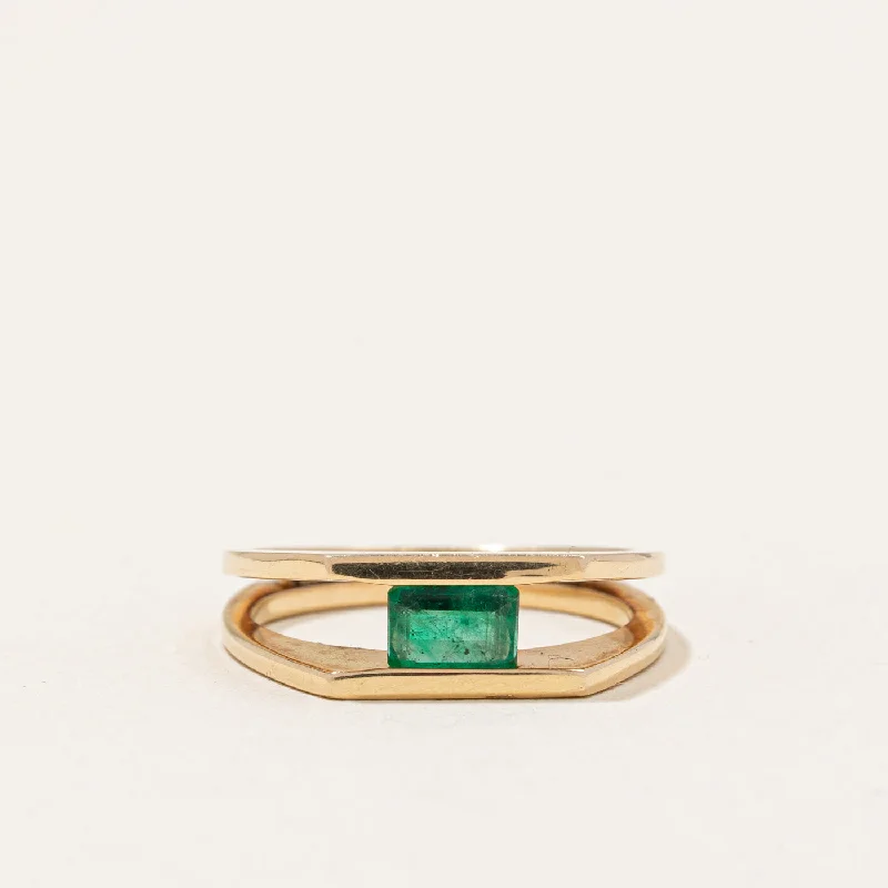 Tension Set Emerald Ring | 0.36ct | SZ 5.75 |