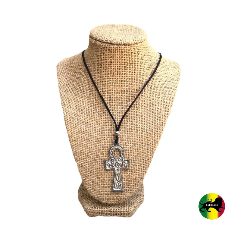 Ankh Shield Symbol Charm Pendant Unity Peace Adjustable Necklace Irie 1 SIZE FIT