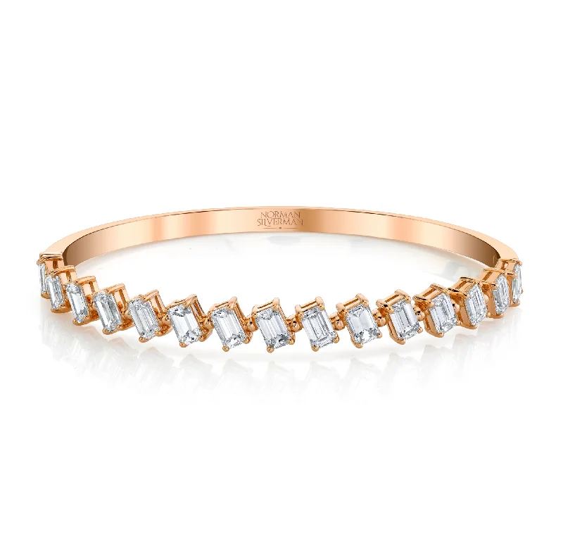 5.20 Carat Emerald Cuts 18k Rose Gold Bracelet