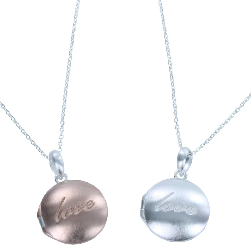 Love Engraved Sterling Silver Locket