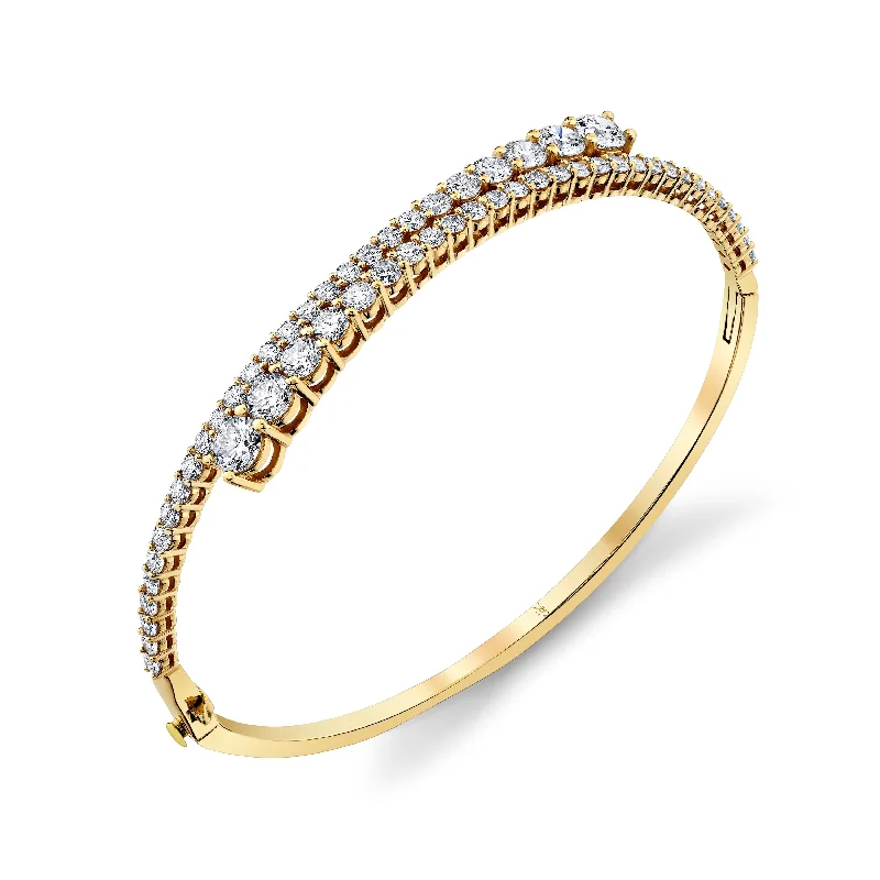 Diamond Bypass Bangle Bracelet