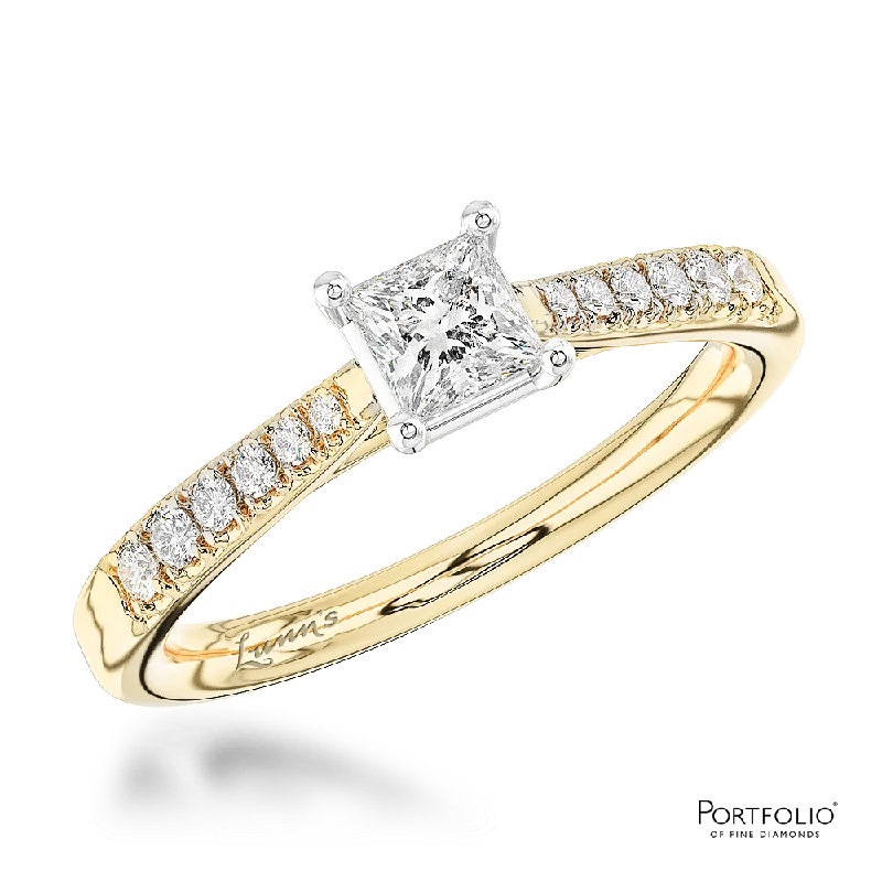 Solitaire 0.41ct G VS2 Diamond Yellow Gold/Platinum Ring