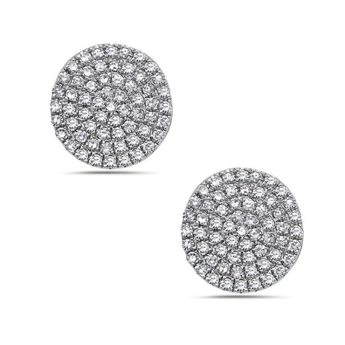 Round Diamond Disc Earrings