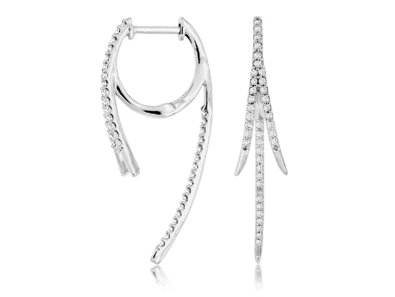 Diamond Triple Dangle Earrings