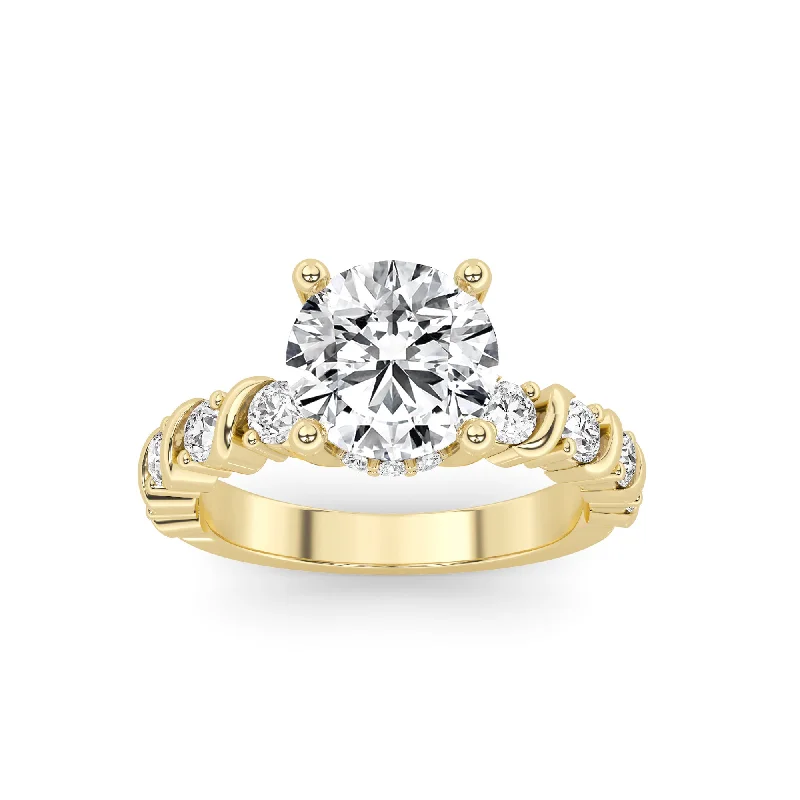 Above Love Star Lab Grown Diamond Engagement Ring in Yellow Gold (2 Ctw)