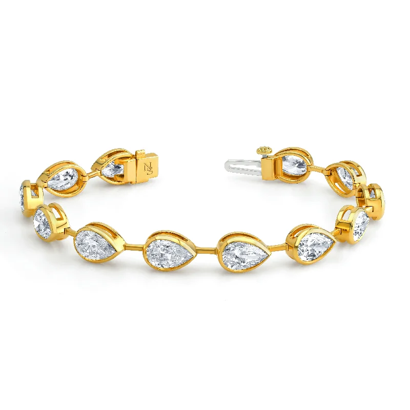 Pear Shape Diamond Bezel-set Bracelet