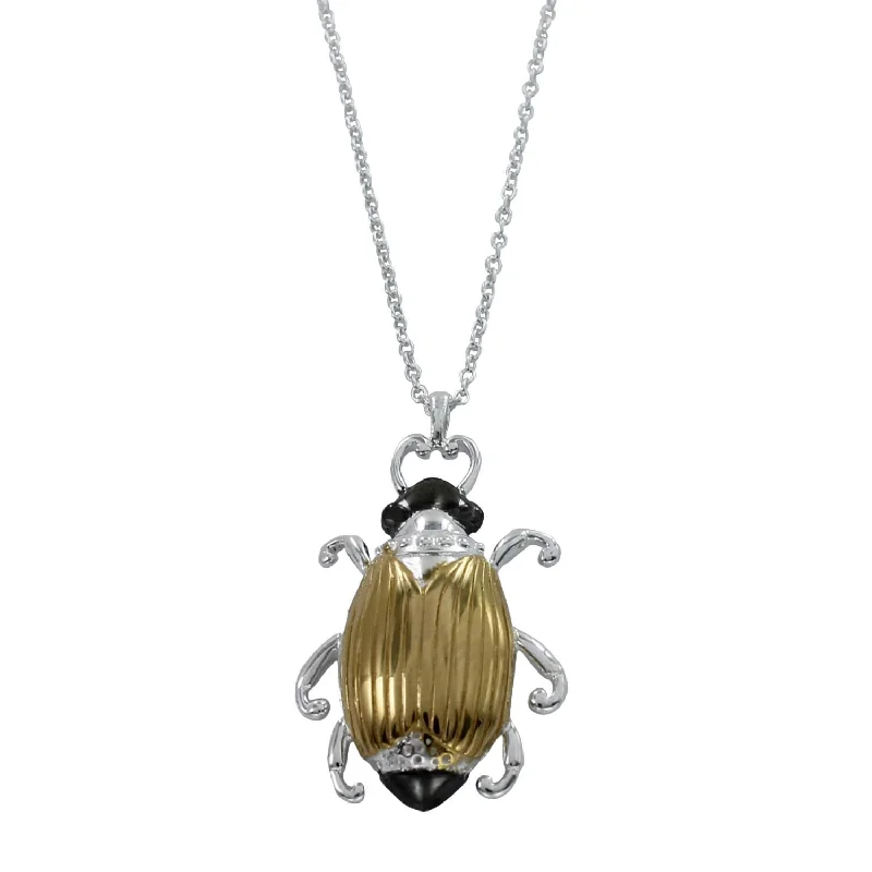 Gold Queen Beetle Necklace